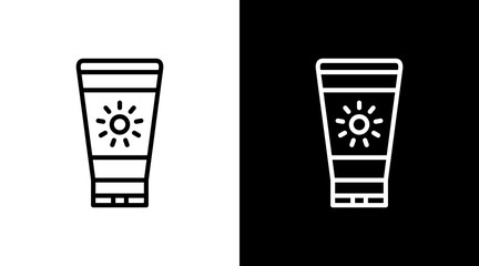 Sunscreen  White Icon Set Design