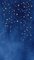 A captivating deep blue backdrop adorned with twinkling golden stars, like a celestial dreamscape.