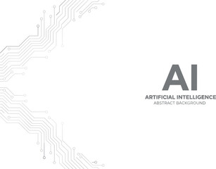 Set of Artificial Intelligence (AI) processor chip icons in grey, black, and gradient colors, representing microchip technology, digital brains, and computing innovation.