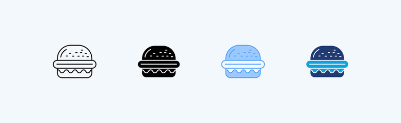 Burger Multiple Icon Illustration Vector