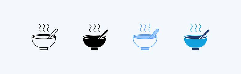 Soup Multiple Icon Illustration Vector
