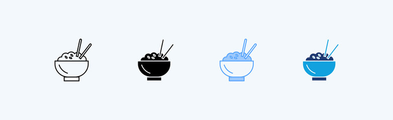 Rice Multiple Icon Illustration Vector
