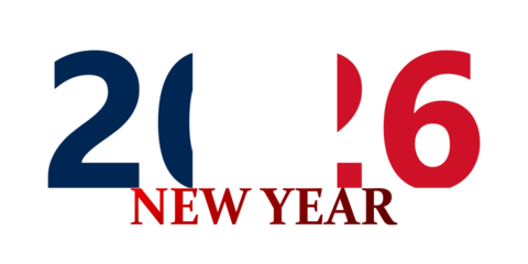 Graphic design for the 2016 New Year featuring the numbers stylized with the colors of the French flag.