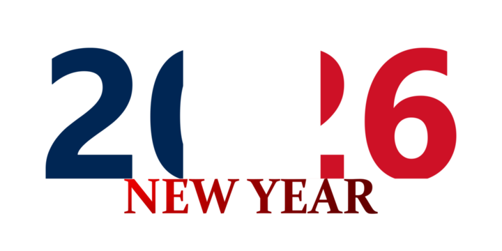 Graphic design for the 2016 New Year featuring the numbers stylized with the colors of the French flag.