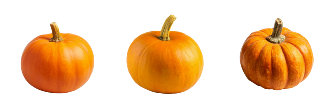 Fresh orange pumpkins on transparent background autumn harvest food photography natural light - Powered by Adobe