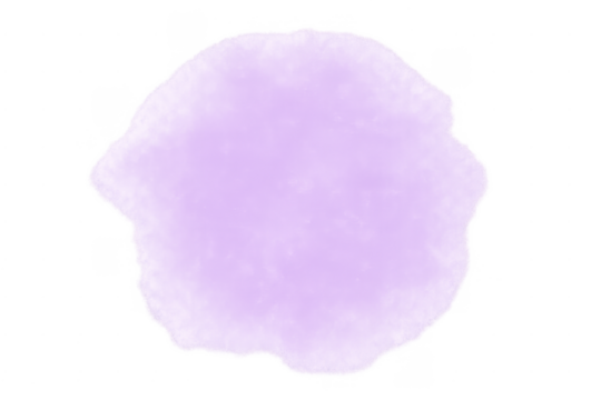 Lavender watercolor paint blot texture with transparent background