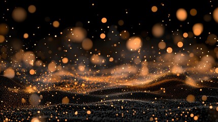 Festive black background with gold glitter.