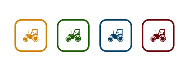 tractor icon vector illustration. tractor icon in different color design.