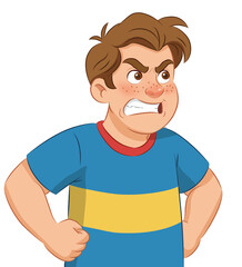 Angry boy cartoon illustration