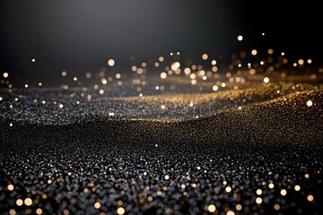 Gold glitter on black background.