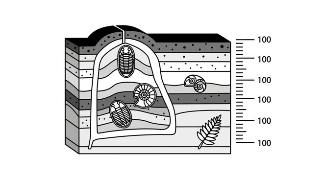 Fossil Layers and Intrusion Diagram.