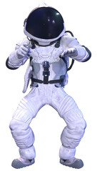 3D Rendering Spaceman on White