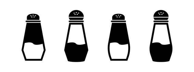 salt and pepper shaker icon vector illustration. salt and pepper shaker in black style.