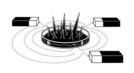 Magnetic fluid experiment showcasing the interaction between magnets and ferrofluid.