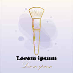 Elegant Makeup Brush Illustration with Soft Pastel Background