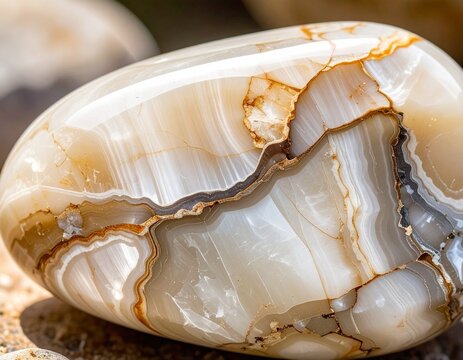 Roca pulida en macro con vetas naturales