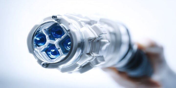 Advanced handheld device with blue light technology used in scientific research and exploration settings