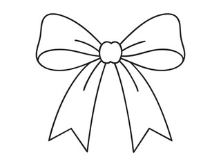 ribbon bow decorative outline sketch illustration
