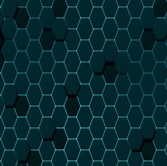 Abstract hexagon colorful background banner futuristic business technology modern concept, polygon shape lines connecting link structure colorfully contrast copyspace.