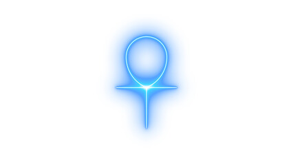 Ankh symbol ancient egyptian cross icon vector set. Outline Ankh Symbol Key of Life Icon on transparent background vector image.