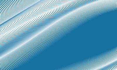Design elements. Wave blue lines. Abstract wavy stripes on blue background isolated. Creative line art. Vector illustration EPS 10.