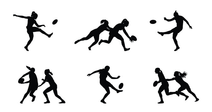 Women&rsquo;s Australian Rules Football silhouettes