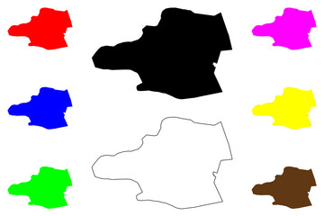 Chakwal city (Islamic Republic of Pakistan) map vector illustration, scribble sketch Cakval map