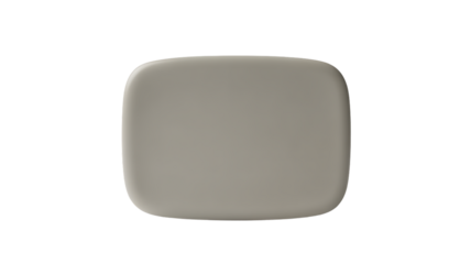 Single gray rounded square object isolated on transparent background