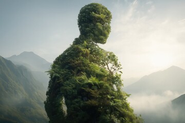 Human Nature Silhouette With Forest