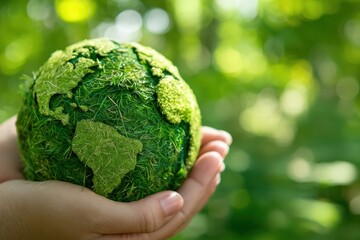 Green Earth In Hands
