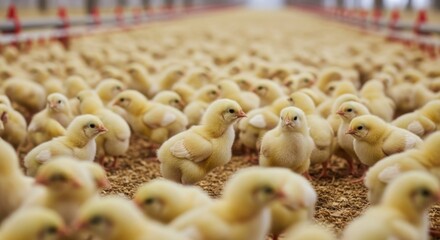 Chick in a poultry farm