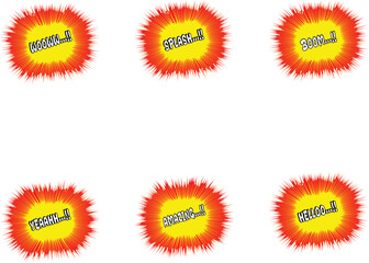 simple comic sticker words