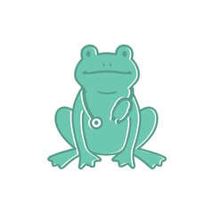 Doctor Frog Mascot Character Illustration
