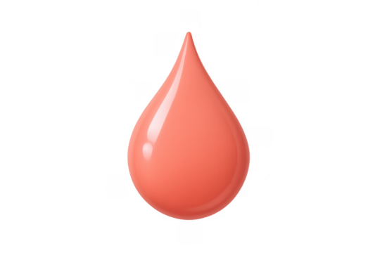 Liquid drop 3d rendering with transparent background