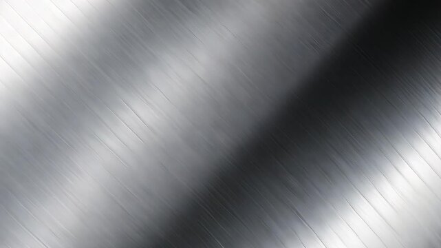 A high resolution display of metallic texture featuring smooth gradients and reflective surfaces in a brushed silver design