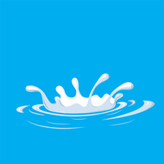Milk liquid splashing isolated on solid color background. Realistic vector in 3D elements. Food and Drink concepts.
