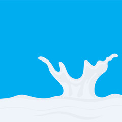 Milk liquid splashing isolated on solid color background. Realistic vector in 3D elements. Food and Drink concepts.