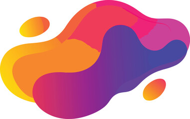 Colorful abstract fluid shapes with gradient transitions on white background