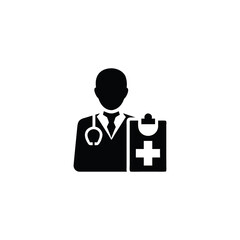 Doctor with stethoscope and medical cross on clipboard representing healthcare and medical profession isolated on white background isolated on transparent background