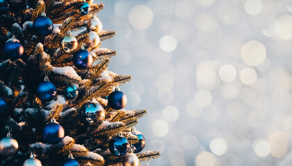 カラフルなクリスマススリーの美しいオーナメント　デコレーション