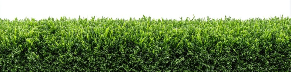 Obraz premium Green grass border, isolated against a plain white background