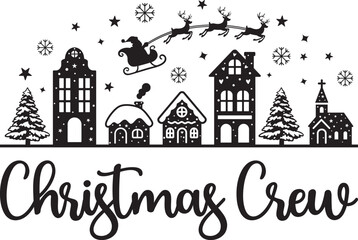 Christmas Crew on white background