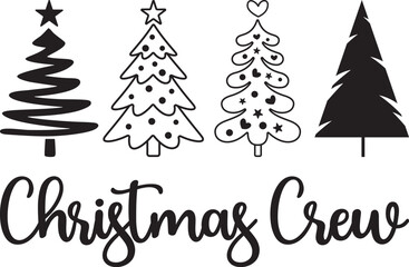 Christmas Crew on white background