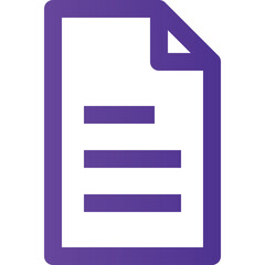 Purple Document Icon With Lines Representing Text On A Transparent Background Minimalist Graphic Design Symbol For Records And Data