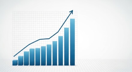 Visualize your success with a dynamic bar graph showcasing exponential growth and upward trajectory in clean, professional design for business presentations