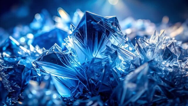 Stunning Blue Crystal Formation - A Mesmerizing Close-Up View.