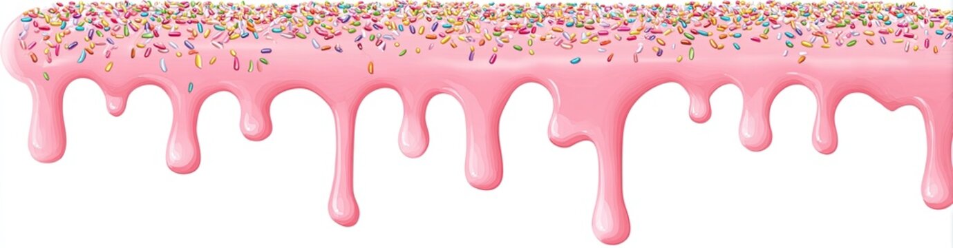 Dripping pink icing with sprinkles