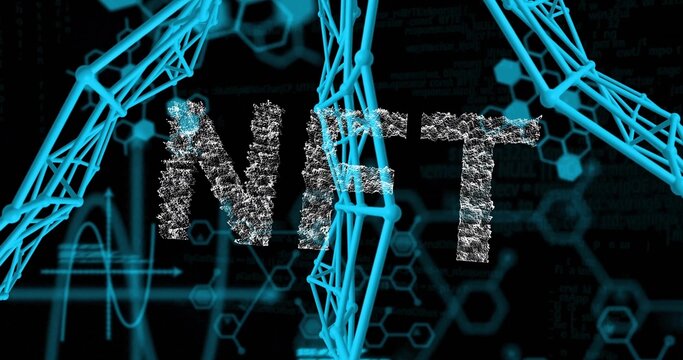 Displaying centered particle-text forming NIT in virtual lab, with cyan lattice and waveform
