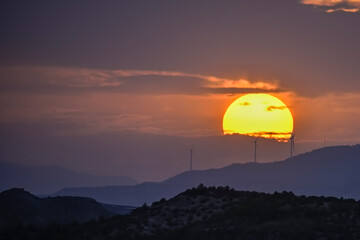 Spectacular sunset on the horizon.