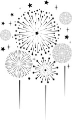 Fireworks vector isolated on transparent background
